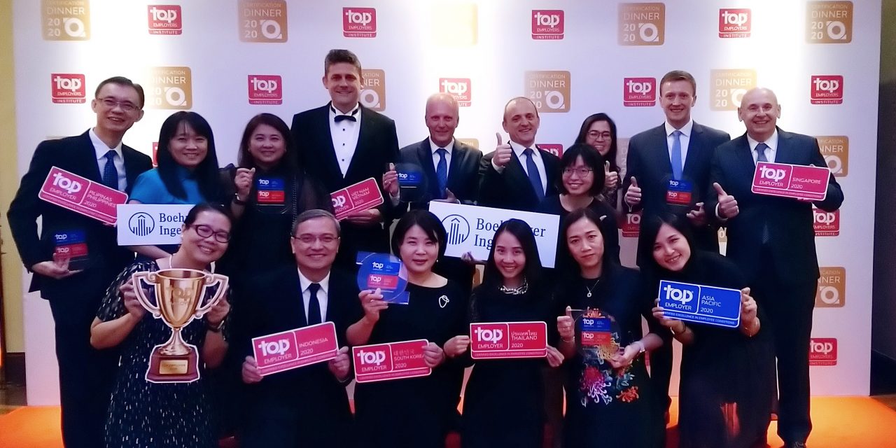 Boehringer Ingelheim recognized as Top Employer 2020  in South East Asia and South Korea