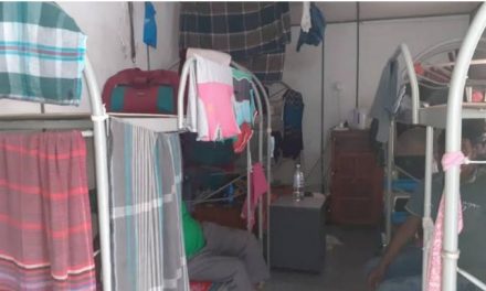 Cramped container hostel is home for more than 100 Bangladeshis