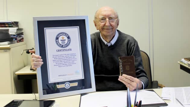 This 100-year-old man just broke a record for working at the same company for 84 years—here’s his best career advice